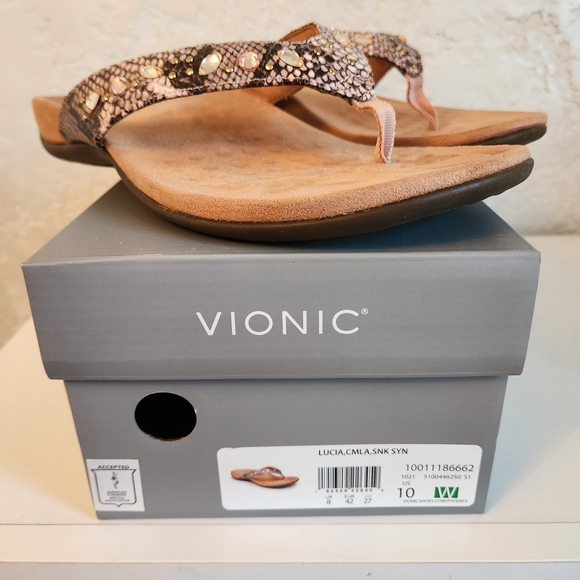 Vionic Women's Lucia Sandals - Pink and Tan - Picture 1 of 5